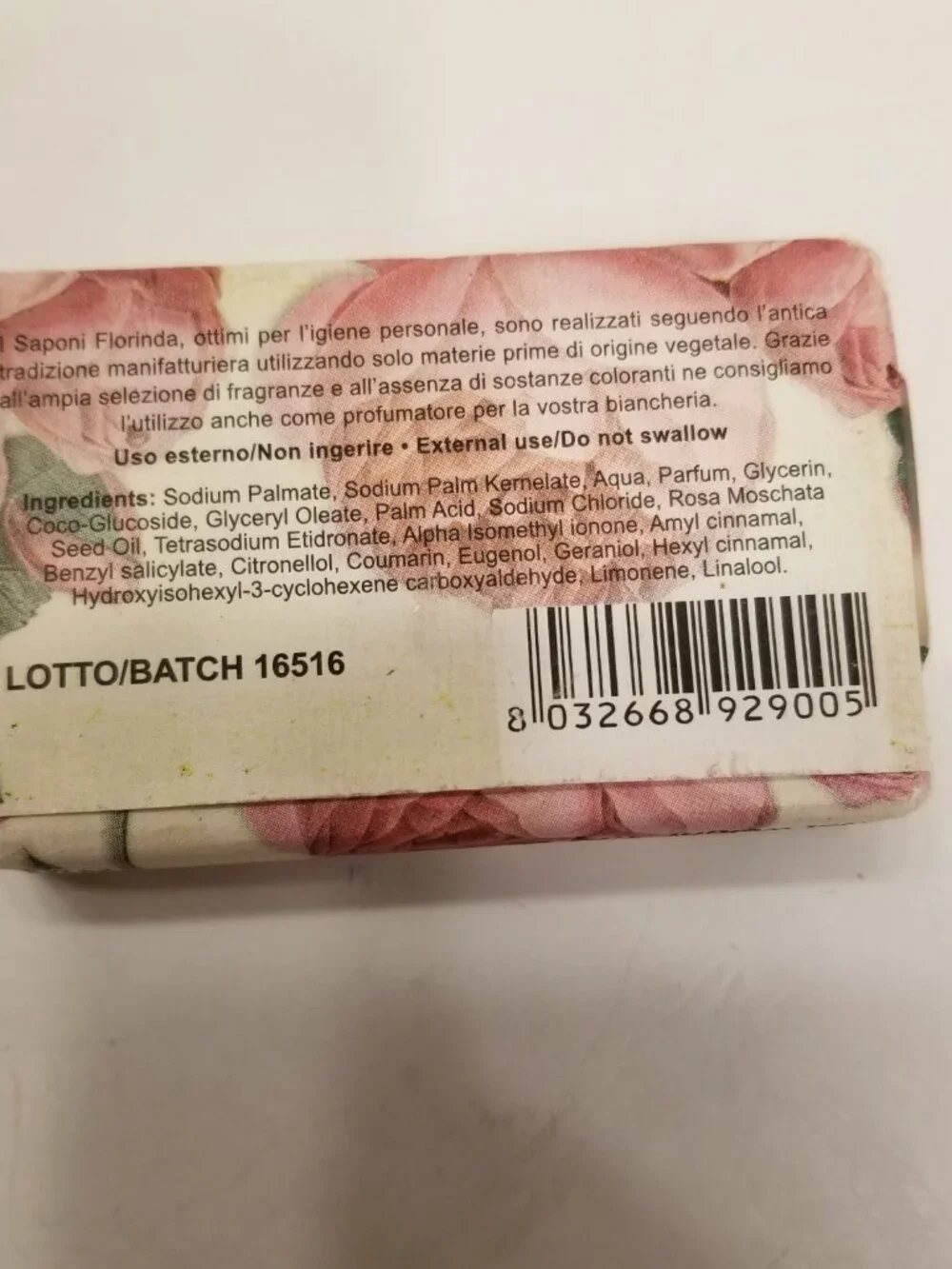 ✅Florinda La Dispensa Ancient Rose Soap Rosa Mosqueta Oil Italy 50g 1.76oz NWT❣